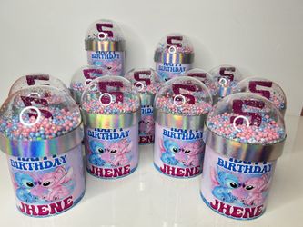 Stitch And Angel Pringles Shakers 