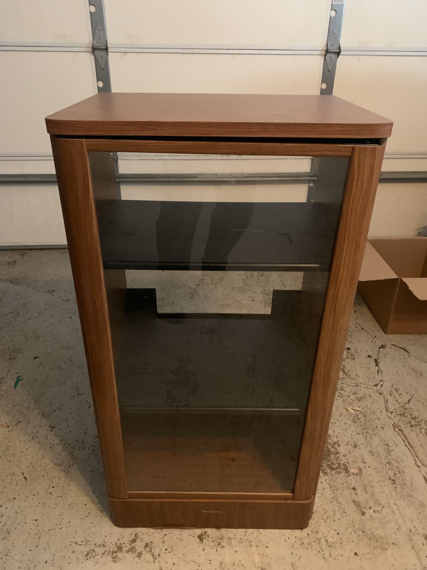 Technics stereo cabinet with glass door