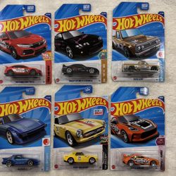 Hot Wheels JDM Honda Nissan Mazda Toyota Lot Of 6 Cars New