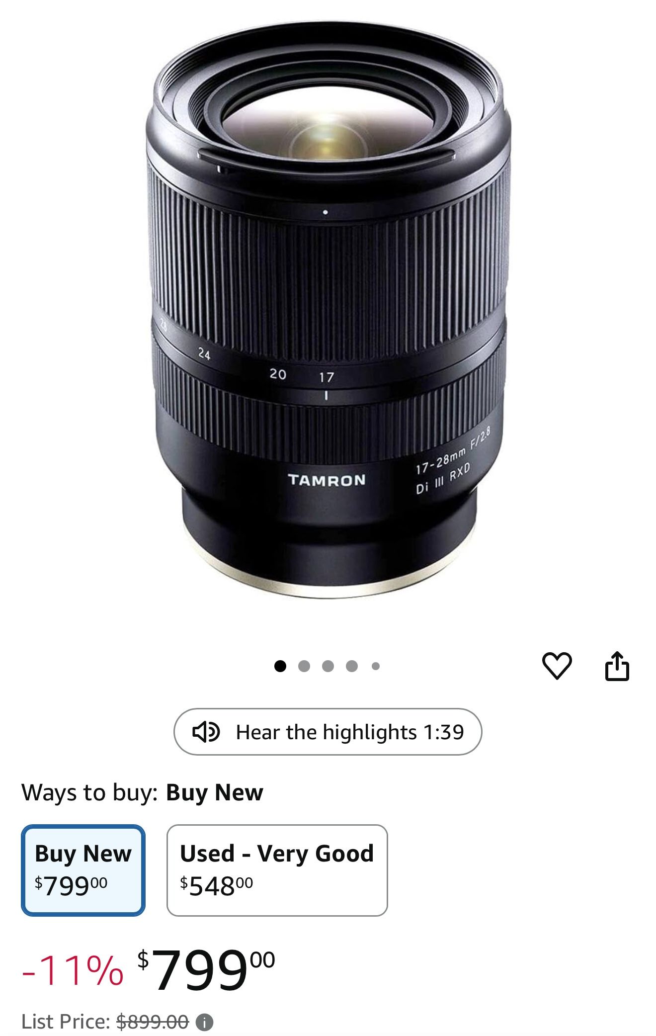 17-28mm F/2.8 Di III RXD E Mount