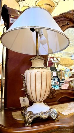 Pair Alabaster Lamps