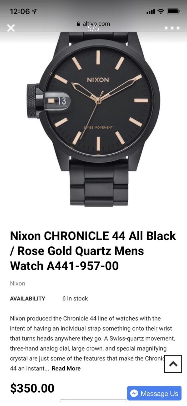 Nixon chronicle clearance 44 gold