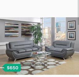 💥Today’s 2 Day Special💥 Brand New Gray Sofa In Durable Faux Leather