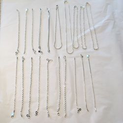 20 Lot of Silver Plated Bracelets and Necklaces