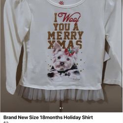 Brand new size 18 Mos. Girls Holiday Shirt.
