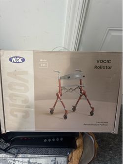 VOCIC Z35 Walkers for Seniors, Lightweight Packgo Rollator, 12 Lbs, Travel Portable Rollator Walker with Seat, Dual X Bridge Stability, Compact Design