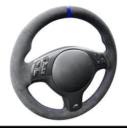 Alfanxi Hand Stitch Steering Wheel Cover Alcantara Material for BMW 
