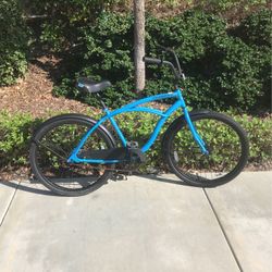 26” Huffy Cranbrook Men’s Blue And Black Beach Cruiser 