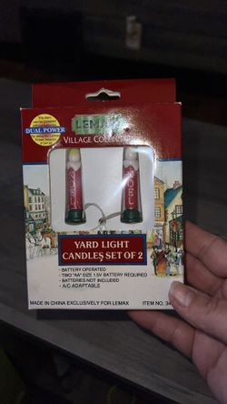 Vintage New 1993 Lemax Dickensvale Battery Operated Candle Yard Lights Retired