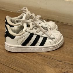 Adidas Superstar kids white and black shoes