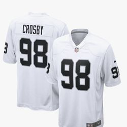 Raiders Crosby Jersey White $50 Ea Med Large XL Firm On Price 