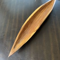 Wooden Boat Decor Bowl, Canoe Tray 26”