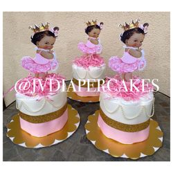 Princess themed diaper cake centerpiece great for baby showers