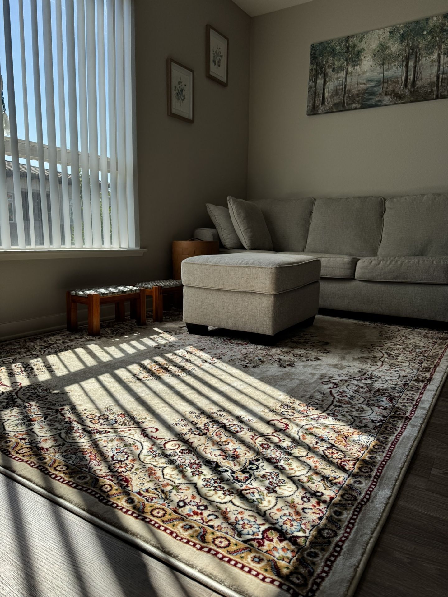 Ashley sofa gray chenile with ottoman super clean bought in January 2025