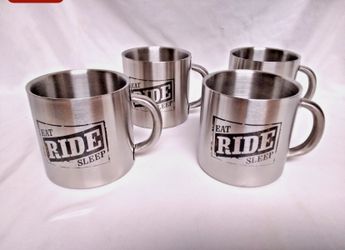 Stainless Mugs  New Set Of 4