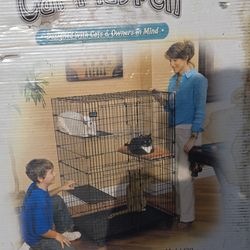 Cat playpen mettal Foldable on wheels