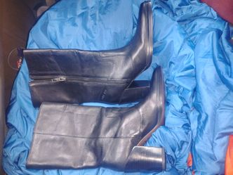 Franco Sarto L-Jaxon Black Leather Knee High Boots Size 7.5M