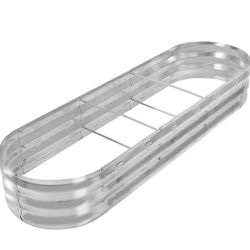 Garden Bed Kit for Vegetables Flower Galvanized Metal Planter Boxs Designed for Easy DIY and Cleaning Not Twist Or Rot (Silver)