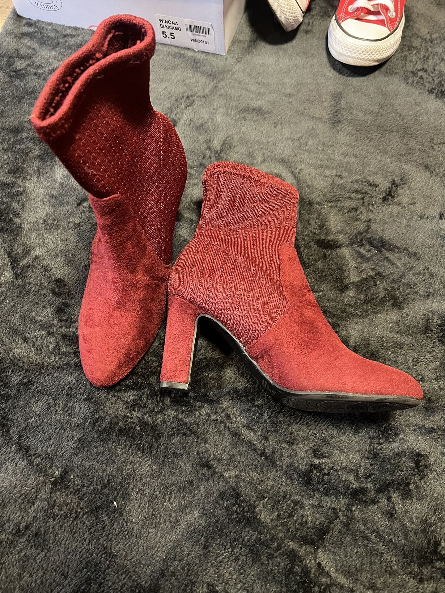 Burgundy Boots Size 5 1/2