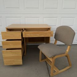 Heavy Duty Solid Wood Pedestal Desk