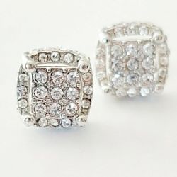 White Sapphire Stud Earrings