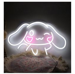 Cinnamo roll Anime Neon Sign for Wall Decor Cinnamo roll Led Light Room Decor Japanese Neon Light LED Sign for Anime Fans Cinnamon Gift for Girls 17.5