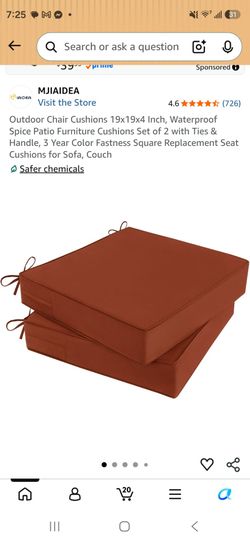 Set of 2 Outdoor Chair Cushions ā Spice Brown šŖ