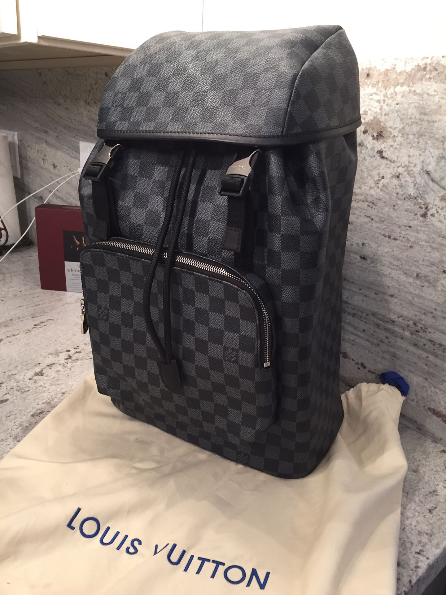 Authentic Louis Vuitton black embossed calfskin diamer sling backpack for  Sale in Albuquerque, NM - OfferUp