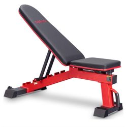 DERACY Adjustable Weight Bench for Full Body Workout, Incline and Decline Weight Bench for Indoor Workout, Home Gym