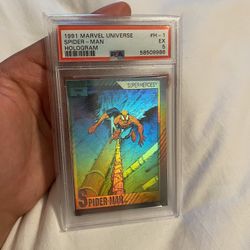 1991 Marvel Universe H-1 Spider-man Hologram Psa 5