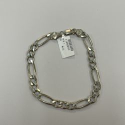 .925 Silver 6” Figaro Link Bracelet 