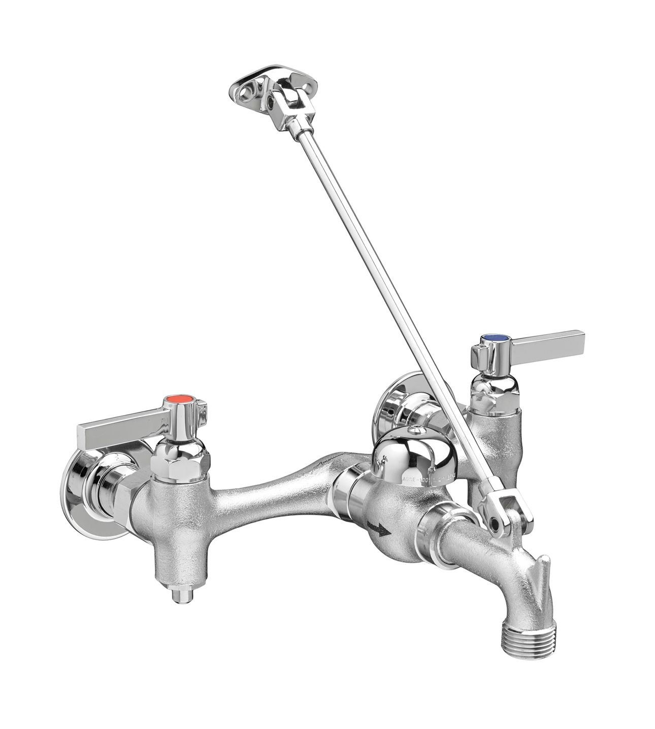 Service Sink - Top Brace Wall-Mount Service Sink Faucet with 6-Inch Vacuum Breaker Spout
