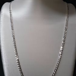 ​Classic 3mm Solid Cuban Link Chain (24 Inch) | Everyday Sterling Silver Necklace