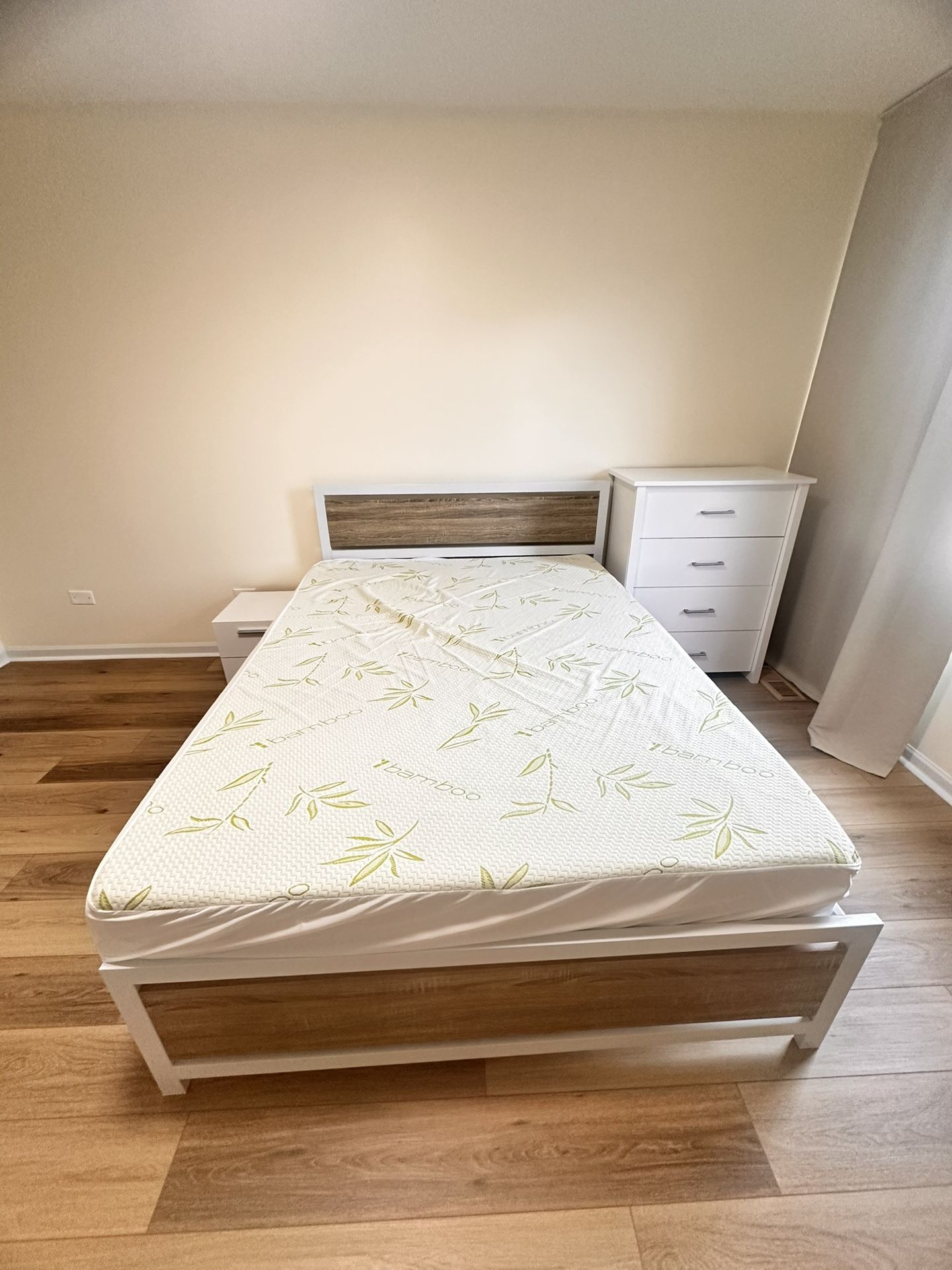 Queen Bed and Mattress.