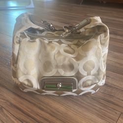 Beige & Gold Coach Purse 