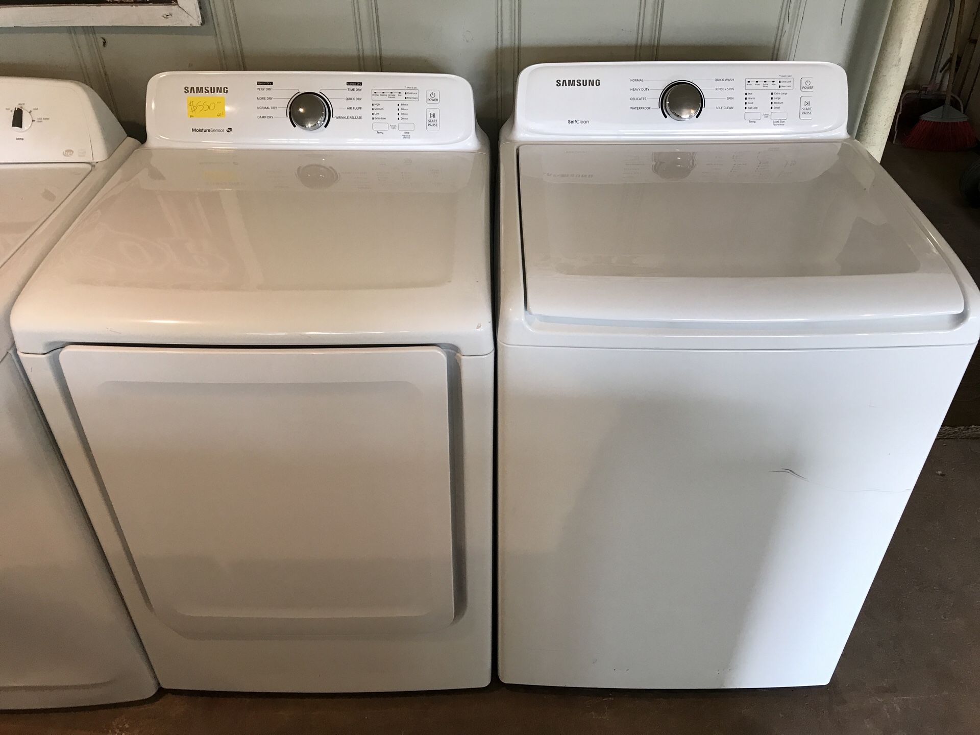 Samsung washer and gas dryer set