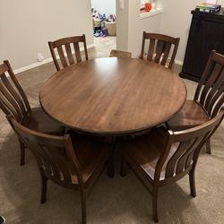 Wood Table And Chairs With Leaf Extension 