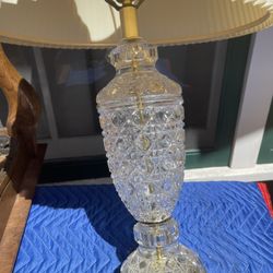 Vintage crystal glass table lamp/elegant and timeless