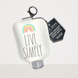Rae Dunn Live Simply Keychain With Travel Bottle NWT