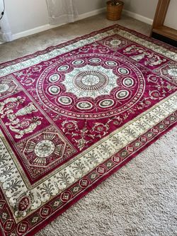 Large Red Medallion Area Rug