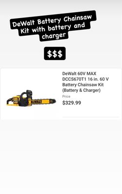 DeWalt Battery Chainsaw Kit with battery and charger