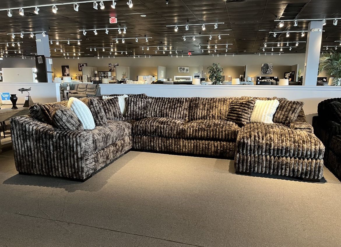 Brown 4PC Chaise Sectional Couch
