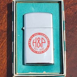 Vintage 1959 ZIPPO Slim Advertising Lighter - H & P Die And Stamping Cleveland Ohio