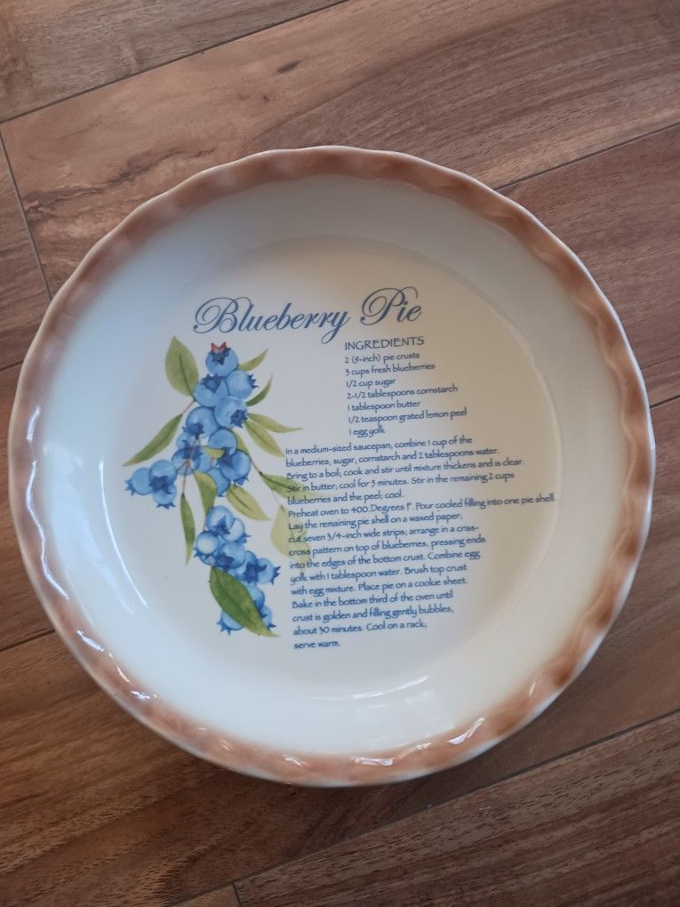 Blueberry Pie Recipe Plate