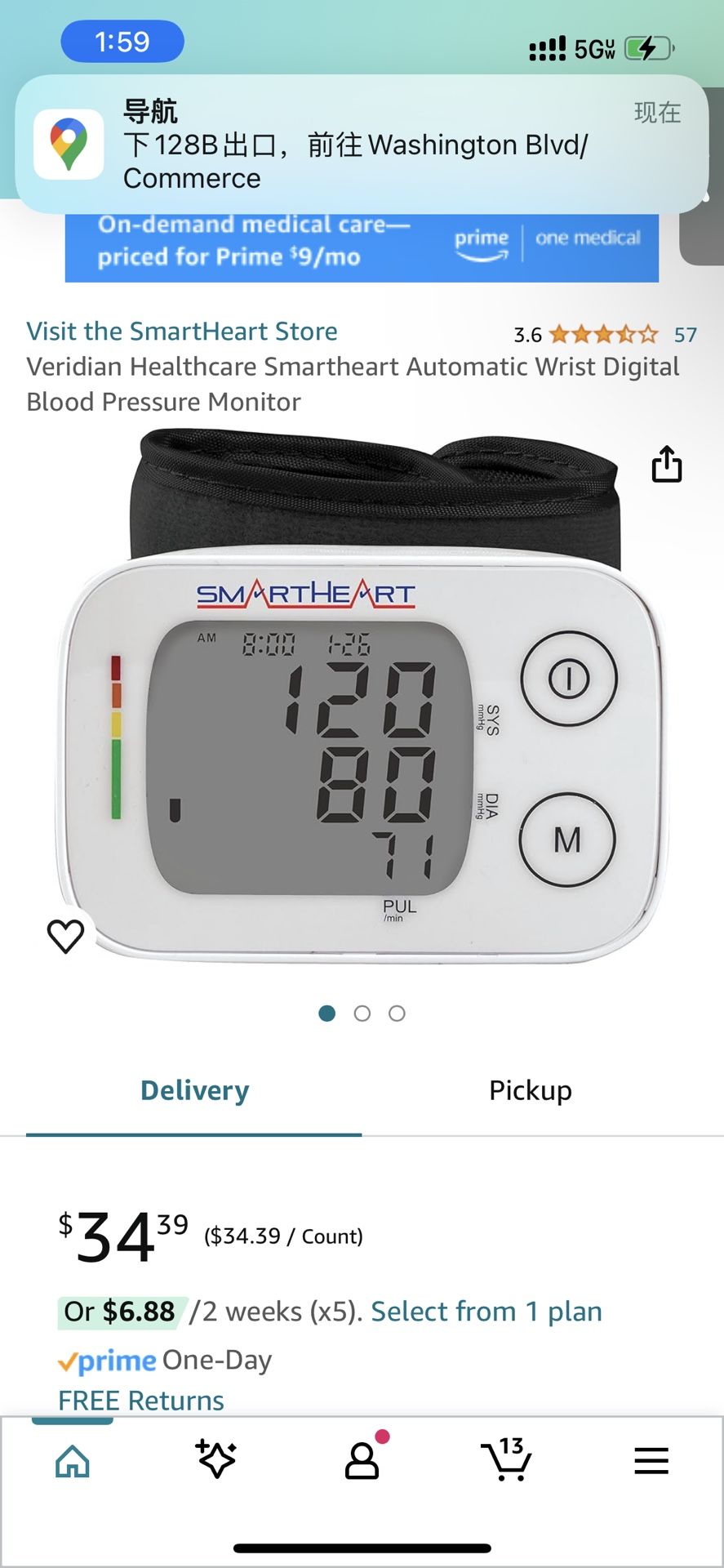 Veridian Healthcare Smartheart Automatic Wrist Digital Blood Pressure Monitor