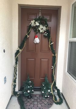 Christmas decoration (wreath,garland,2 trees)