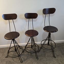 Iron swivel bar stools
