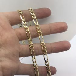 Gold Chain Figaro 14K Solid New 