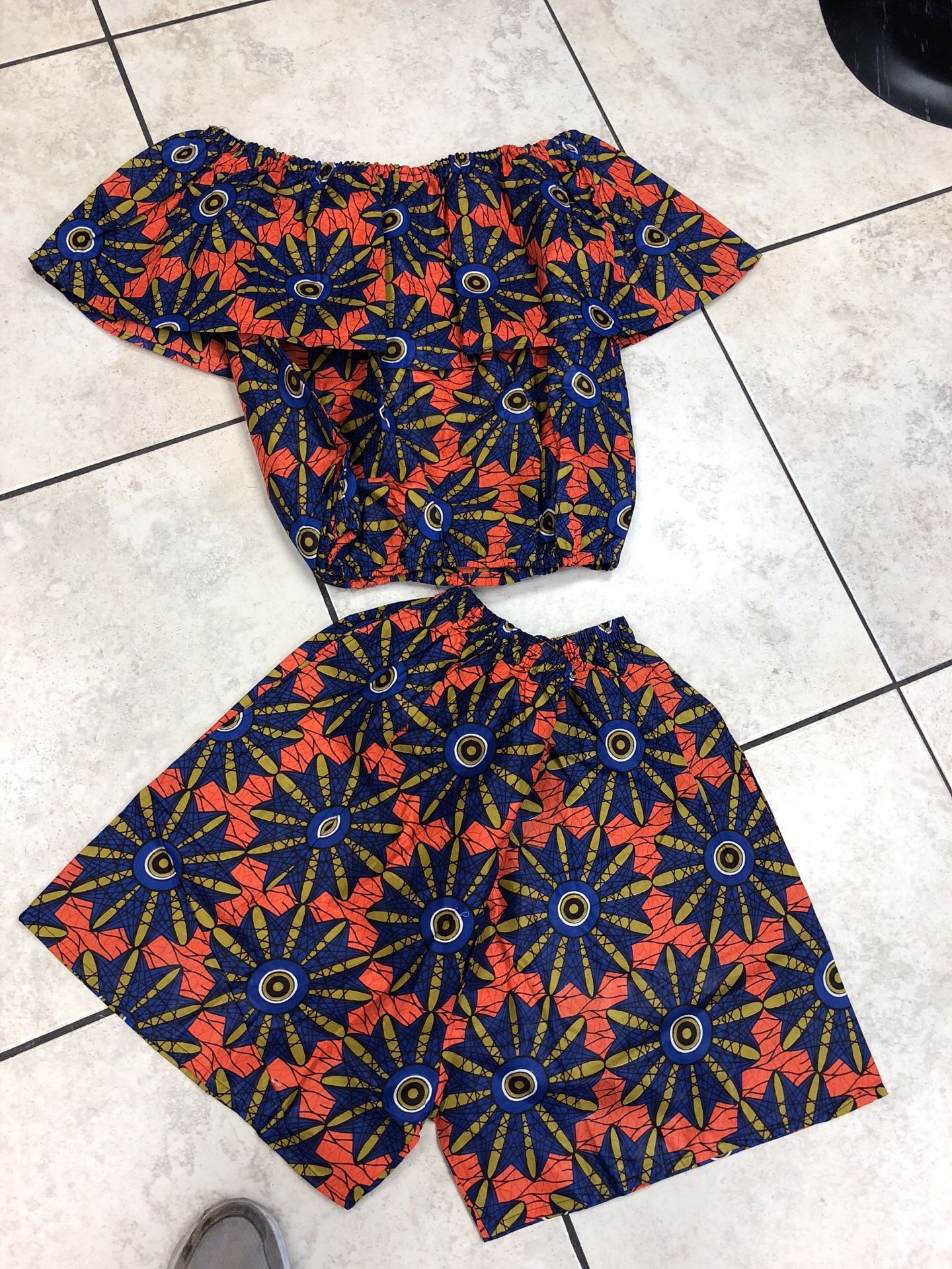 2pc AFRICAN prints shorts 2pockets sets