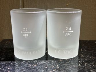 SET OF 2 JAGERMEISTER SHOT GLASSES BARWARE FROSTED 2cl MARK PARTY APRITIF